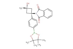 2-((1R,3R)-3-hydroxy-3-methyl-1-(4-(4,4,5,5-tetramethyl-1,3,2-dioxaborolan-2-yl)phenyl)cyclobutyl)isoindoline-1,3-dione