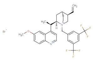 (1S,2R,4S,5R)-1-(3,5-bis(trifluoromethyl)benzyl)-2-((R)-1-(6-methoxyquinolin-4-yl)ethyl)-5-vinylquinuclidin-1-ium bromide
