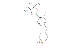 4-(3-fluoro-4-(4,4,5,5-tetramethyl-1,3,2-dioxaborolan-2-yl)benzyl)thiomorpholine 1,1-dioxide