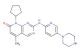 8-cyclopentyl-5-methyl-2-[[(5-piperazin-1-ylpyridin-2-yl)]amino]-8H-pyrido[2,3-d]pyrimidin-7-one