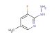 3-fluoro-2-hydrazinyl-5-methylpyridine