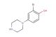 2-bromo-4-(piperazin-1-yl)phenol