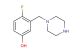 4-fluoro-3-(piperazin-1-ylmethyl)phenol