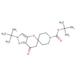 tert-butyl 2'-tert-butyl-7'-oxo-6',7'-dihydro-2'H-spiro[piperidine-4,5'-pyrano[3,2-c]pyrazole]-1-carboxylate