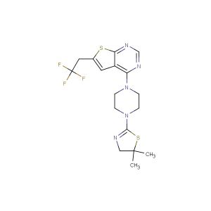 4-(4-(5,5-dimethyl-4,5-dihydrothiazol-2-yl)piperazin-1-yl)-6-(2,2,2-trifluoroethyl)thieno[2,3-d]pyrimidine