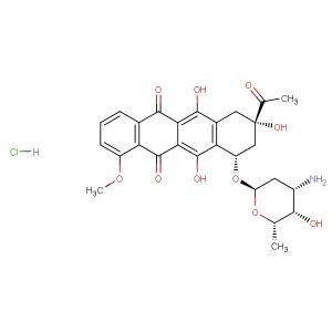 Daunorubicin hydrochloride  (Synonyms: Daunomycin hydrochloride; RP 13057 hydrochloride; Rubidomycin hydrochloride)