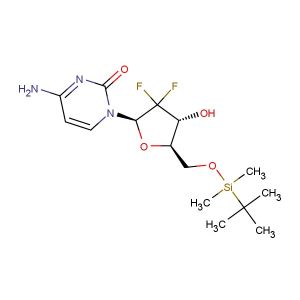 4-amino-1-((2R,4R,5R)-5-((tert-butyldimethylsilyloxy)methyl)-3,3-difluoro-4-hydroxytetrahydrofuran-2-yl)pyrimidin-2(1H)-one