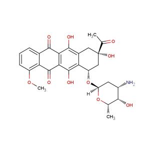 Daunorubicin  (Synonyms: Daunomycin; RP 13057; Rubidomycin)