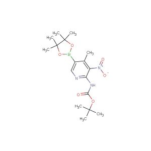 tert-butyl (4-methyl-3-nitro-5-(4,4,5,5-tetramethyl-1,3,2-dioxaborolan-2-yl)pyridin-2-yl)carbamate