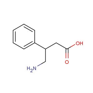 Phenibut(Synonyms:   -Phenyl-GABA; 4-Amino-3-phenylbutanoic acid)