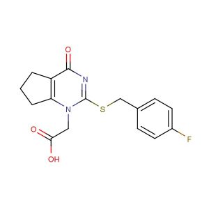 2-(2-((4-fluorobenzyl)thio)-4-oxo-4,5,6,7-tetrahydro-1H-cyclopenta[d]pyrimidin-1-yl)acetic acid