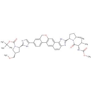 (2S,4S)-tert-butyl 2-(5-(2-((2S,5S)-1-((S)-2-((methoxycarbonyl)amino)-3-methylbutanoyl)-5-methylpyrrolidin-2-yl)-1,11-dihydroisochromeno[4',3':6,7]naphtho[1,2-d]imidazol-9-yl)-1H-imidazol-2-yl)-4-(methoxymethyl)pyrrolidine-1-carboxylate