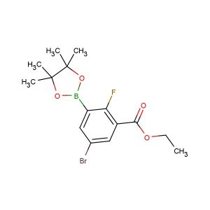 ethyl 5-bromo-2-fluoro-3-(4,4,5,5-tetramethyl-1,3,2-dioxaborolan-2-yl)benzoate