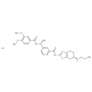 3,4-dimethoxy-N-((R)-1-(3-(((S)-6-(propylamino)-4,5,6,7-tetrahydrobenzo[d]thiazol-2-yl)carbamoyl)phenyl)ethyl)benzamide hydrochloride