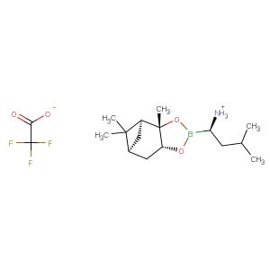 (R)-3-methyl-1-((3aS,4S,6S,7aR)-3a,5,5-trimethylhexahydro-4,6-methanobenzo[d][1,3,2]dioxaborol-2-yl)butan-1-aminium 2,2,2-trifluoroacetate