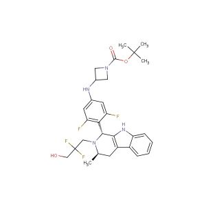 tert-butyl 3-((4-((1R,3R)-2-(2,2-difluoro-3-hydroxypropyl)-3-methyl-2,3,4,9-tetrahydro-1H-pyrido[3,4-b]indol-1-yl)-3,5-difluorophenyl)amino)azetidine-1-carboxylate