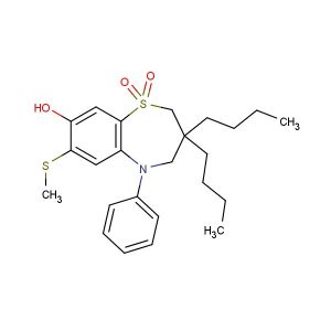 3,3-dibutyl-8-hydroxy-7-(methylthio)-5-phenyl-2,3,4,5-tetrahydrobenzo[b][1,4]thiazepine 1,1-dioxide