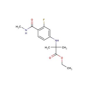 ethyl 2-((3-fluoro-4-(methylcarbamoyl)phenyl)amino)-2-methylpropanoate