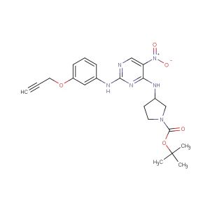 tert-butyl 3-((5-nitro-2-((3-(prop-2-yn-1-yloxy)phenyl)amino)pyrimidin-4-yl)amino)pyrrolidine-1-carboxylate