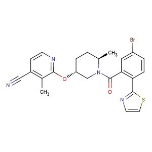 2-(((3R,6R)-1-(5-bromo-2-(thiazol-2-yl)benzoyl)-6-methylpiperidin-3-yl)oxy)-3-methylisonicotinonitrile