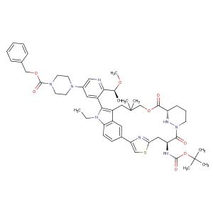 benzyl 4-(5-((63S,4S,Z)-4-((tert-butoxycarbonyl)amino)-11-ethyl-10,10-dimethyl-5,7-dioxo-61,62,63,64,65,66-hexahydro-11H-8-oxa-2(4,2)-thiazola-1(5,3)-indola-6(1,3)-pyridazinacycloundecaphane-12-yl)-6-((S)-1-methoxyethyl)pyridin-3-yl)piperazine-1-carboxyla