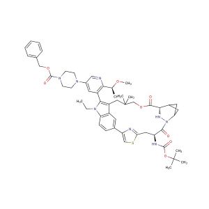 benzyl 4-(5-((64S,4S,Z)-4-((tert-butoxycarbonyl)amino)-11-ethyl-10,10-dimethyl-5,7-dioxo-11H-8-oxa-62,63-diaza-2(4,2)-thiazola-1(5,3)-indola-6(2,4)-bicyclo[3.1.1]heptanacycloundecaphane-12-yl)-6-((S)-1-methoxyethyl)pyridin-3-yl)piperazine-1-carboxylate