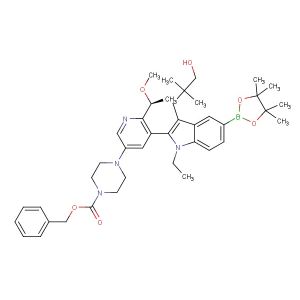 benzyl (S)-4-(5-(1-ethyl-3-(3-hydroxy-2,2-dimethylpropyl)-5-(4,4,5,5-tetramethyl-1,3,2-dioxaborolan-2-yl)-1H-indol-2-yl)-6-(1-methoxyethyl)pyridin-3-yl)piperazine-1-carboxylate