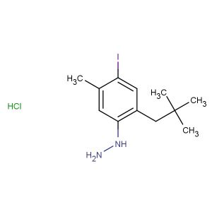 (4-iodo-5-methyl-2-neopentylphenyl)hydrazine hydrochloride