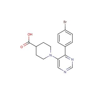 1-(4-(4-bromophenyl)pyrimidin-5-yl)piperidine-4-carboxylic acid