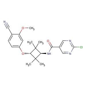 2-chloro-N-((1r,3r)-3-(4-cyano-3-methoxyphenoxy)-2,2,4,4-tetramethylcyclobutyl)pyrimidine-5-carboxamide