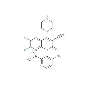 6,7-Dichloro-1-(2-isopropyl-4-methylpyridin-3-yl)-2-oxo-4-(piperazin-1-yl)-1,2-dihydro-1,8-naphthyridine-3-carbonitrile
