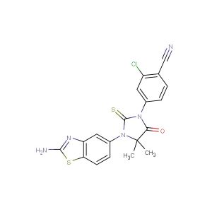 4-(3-(2-aminobenzo[d]thiazol-5-yl)-4,4-dimethyl-5-oxo-2-thioxoimidazolidin-1-yl)-2-chlorobenzonitrile