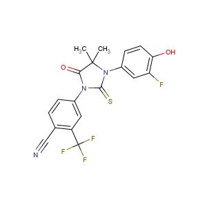 4-(3-(3-fluoro-4-hydroxyphenyl)-4,4-dimethyl-5-oxo-2-thioxoimidazolidin-1-yl)-2-(trifluoromethyl)benzonitrile