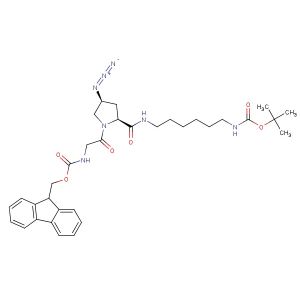 (9H-fluoren-9-yl)methyl (2-((2S,4S)-4-azido-2-((6-((tert-butoxycarbonyl)amino)hexyl)carbamoyl)pyrrolidin-1-yl)-2-oxoethyl)carbamate