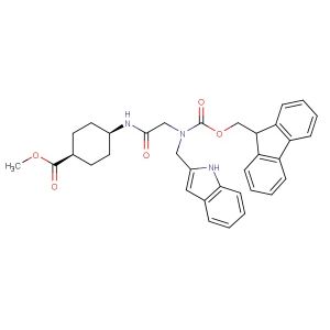 methyl (1s,4s)-4-(2-(((1H-indol-2-yl)methyl)(((9H-fluoren-9-yl)methoxy)carbonyl)amino)acetamido)cyclohexane-1-carboxylate
