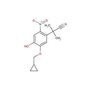 2-(5-(cyclopropylmethoxy)-4-hydroxy-2-nitrophenyl)-2-methylpropanenitrile
