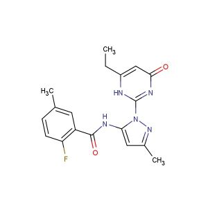 N-(1-(6-ethyl-4-oxo-1,4-dihydropyrimidin-2-yl)-3-methyl-1H-pyrazol-5-yl)-2-fluoro-5-methylbenzamide