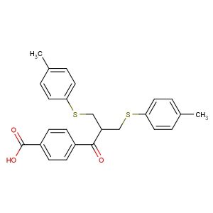 4-(3-(p-tolylthio)-2-((p-tolylthio)methyl)propanoyl)benzoic acid