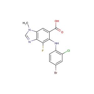 5-((4-bromo-2-chlorophenyl)amino)-4-fluoro-1-methyl-1H-benzo[d]imidazole-6-carboxylic acid
