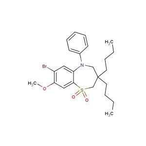 7-bromo-3,3-dibutyl-8-methoxy-5-phenyl-2,3,4,5-tetrahydrobenzo[b][1,4]thiazepine 1,1-dioxide