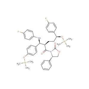 (S)-3-((2R,5S)-5-(4-Fluorophenyl)-2-((S)-((4-fluorophenyl)amino)(4-((trimethylsilyl)oxy)phenyl)methyl)-5-((trimethylsilyl)oxy)pentanoyl)-4-phenyloxazolidin-2-one