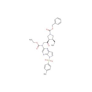 Benzyl (3R,4S)-3-(N-(ethoxycarbonyl)-N-(5-tosyl-5H-pyrrolo[2,3-b]pyrazin-2-yl)glycyl) -4-ethylpyrrolidine-1-carboxylate