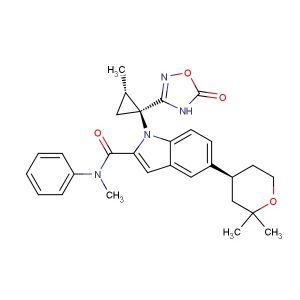 5-((S)-2,2-dimethyltetrahydro-2H-pyran-4-yl)-N-methyl-1-((1S,2S)-2-methyl-1-(5-oxo-4,5-dihydro-1,2,4-oxadiazol-3-yl)cyclopropyl)-N-phenyl-1H-indole-2-carboxamide
