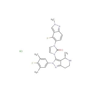 (S)-1-(4-fluoro-2-methyl-2H-indazol-5-yl)-3-(2-(4-fluoro-3,5-dimethylphenyl)-4-methyl-4,5,6,7-tetrahydro-2H-pyrazolo[4,3-c]pyridin-3-yl)-1H-imidazol-2(3H)-one hydrochloride