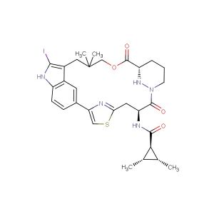 (1r,2R,3S)-N-((63S,4S,Z)-12-iodo-10,10-dimethyl-5,7-dioxo-61,62,63,64,65,66-hexahydro-11H-8-oxa-2(4,2)-thiazola-1(5,3)-indola-6(1,3)-pyridazinacycloundecaphane-4-yl)-2,3-dimethylcyclopropane-1-carboxamide