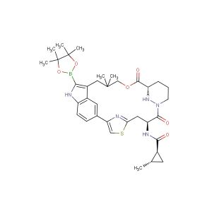 (1S,2S)-N-((63S,4S,Z)-10,10-dimethyl-5,7-dioxo-12-(4,4,5,5-tetramethyl-1,3,2-dioxaborolan-2-yl)-61,62,63,64,65,66-hexahydro-11H-8-oxa-2(4,2)-thiazola-1(5,3)-indola-6(1,3)-pyridazinacycloundecaphane-4-yl)-2-methylcyclopropane-1-carboxamide