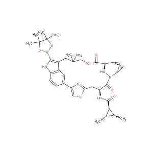 (1r,2R,3S)-N-((64S,4S,Z)-10,10-dimethyl-5,7-dioxo-12-(4,4,5,5-tetramethyl-1,3,2-dioxaborolan-2-yl)-11H-8-oxa-62,63-diaza-2(4,2)-thiazola-1(5,3)-indola-6(2,4)-bicyclo[3.1.1]heptanacycloundecaphane-4-yl)-2,3-dimethylcyclopropane-1-carboxamide