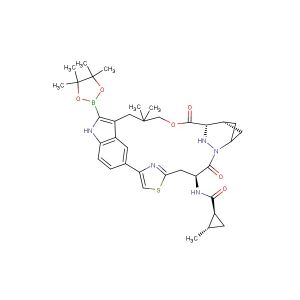 (1S,2S)-N-((64S,4S,Z)-10,10-dimethyl-5,7-dioxo-12-(4,4,5,5-tetramethyl-1,3,2-dioxaborolan-2-yl)-11H-8-oxa-62,63-diaza-2(4,2)-thiazola-1(5,3)-indola-6(2,4)-bicyclo[3.1.1]heptanacycloundecaphane-4-yl)-2-methylcyclopropane-1-carboxamide