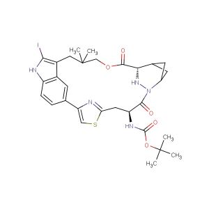 tert-butyl ((64S,4S,Z)-12-iodo-10,10-dimethyl-5,7-dioxo-11H-8-oxa-62,63-diaza-2(4,2)-thiazola-1(5,3)-indola-6(2,4)-bicyclo[3.1.1]heptanacycloundecaphane-4-yl)carbamate