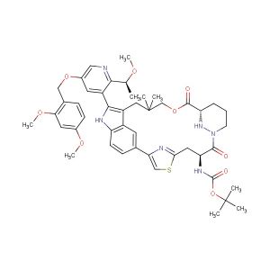 tert-butyl ((63S,4S,Z)-12-(5-((2,4-dimethoxybenzyl)oxy)-2-((S)-1-methoxyethyl)pyridin-3-yl)-10,10-dimethyl-5,7-dioxo-61,62,63,64,65,66-hexahydro-11H-8-oxa-2(4,2)-thiazola-1(5,3)-indola-6(1,3)-pyridazinacycloundecaphane-4-yl)carbamate